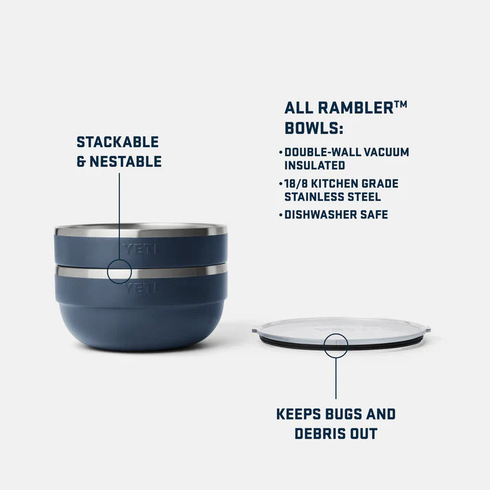 Navy Yeti Large Insulated Bowl with Lid 4.3L