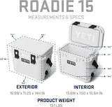 YETI Roadie 15 Hard Cooler with DoubleDuty Shoulder Strap